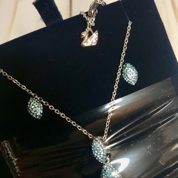 Swarovski Height Set, Blue, Rhodium Plating - Picture 5 of 5